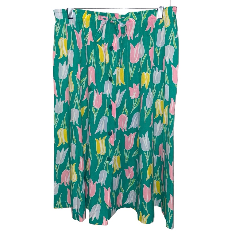 Hunter Sportswear Skirt Womens S/M Vintage Retro Floral Tulip A-line Cottagecore